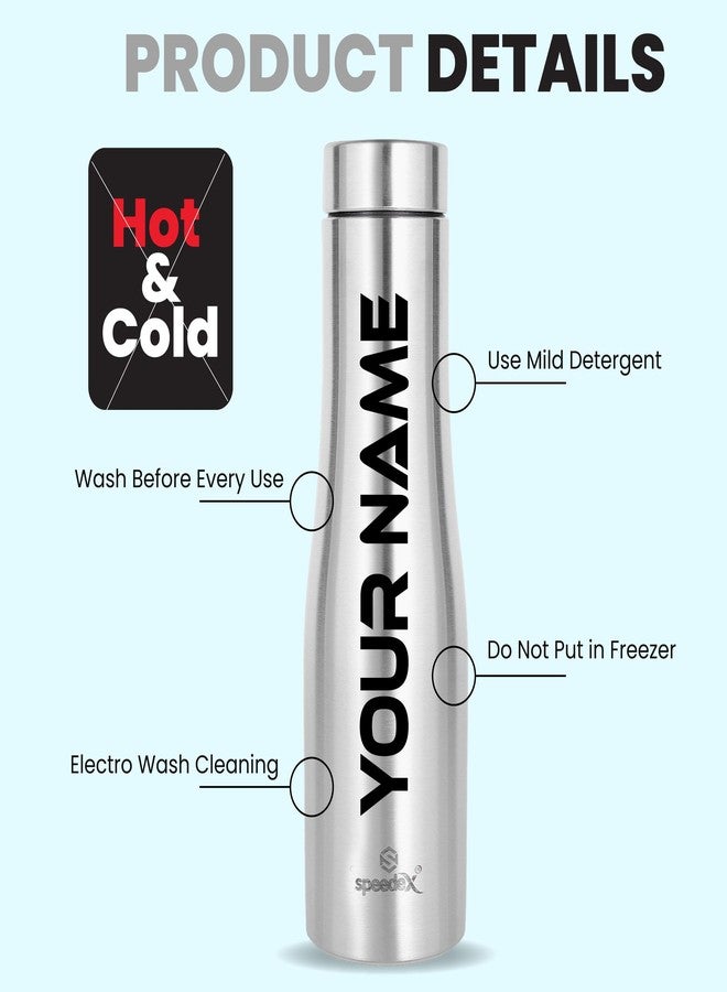 سبيديكس زجاجة مياه سبيدكس من الفولاذ المقاوم للصدأ، فضية اللون، سعة 1 لتر | خالية من مادة BPA، مانعة للتسرب، قابلة لإعادة الاستخدام، مصنوعة من الفولاذ المقاوم للصدأ، مناسبة للمدرسة، المكتب، النادي الرياضي، السفر، والثلاجة | صديقة للبيئة ومتينة - Image 5